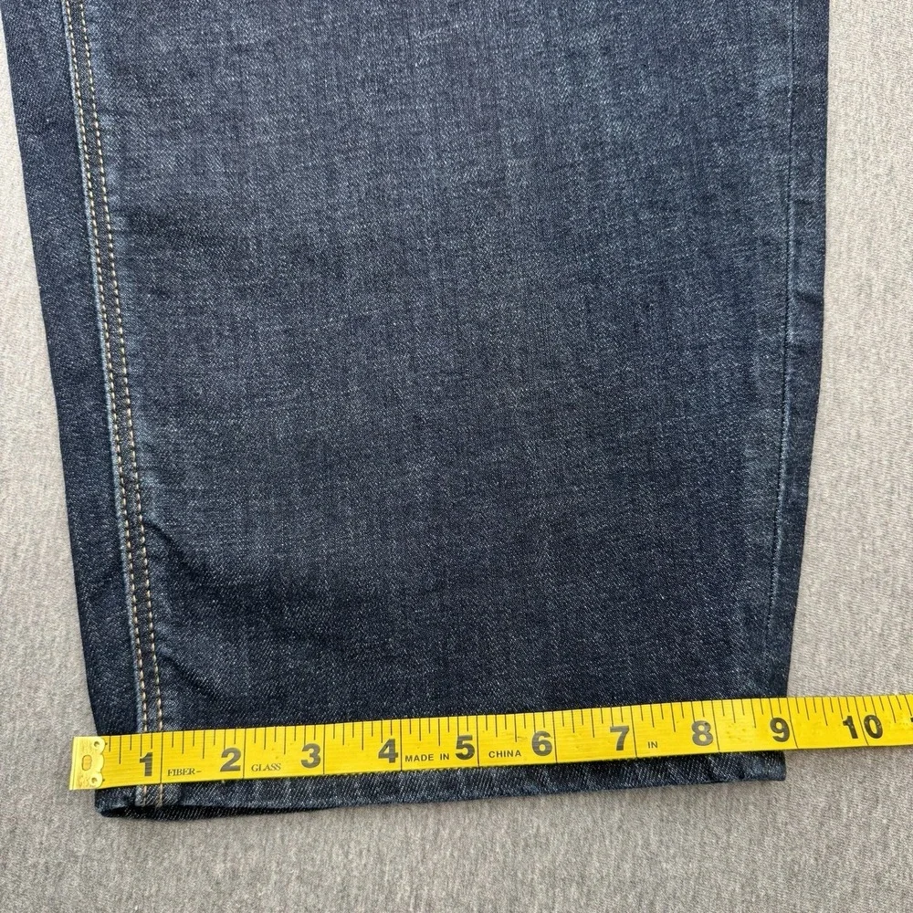 American Eagle‎ Womens Jeans Barrel Sz 18 Fit 40x28 Blue Dark Wash Denim Stretch